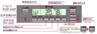 ファンヒーター操作パネル